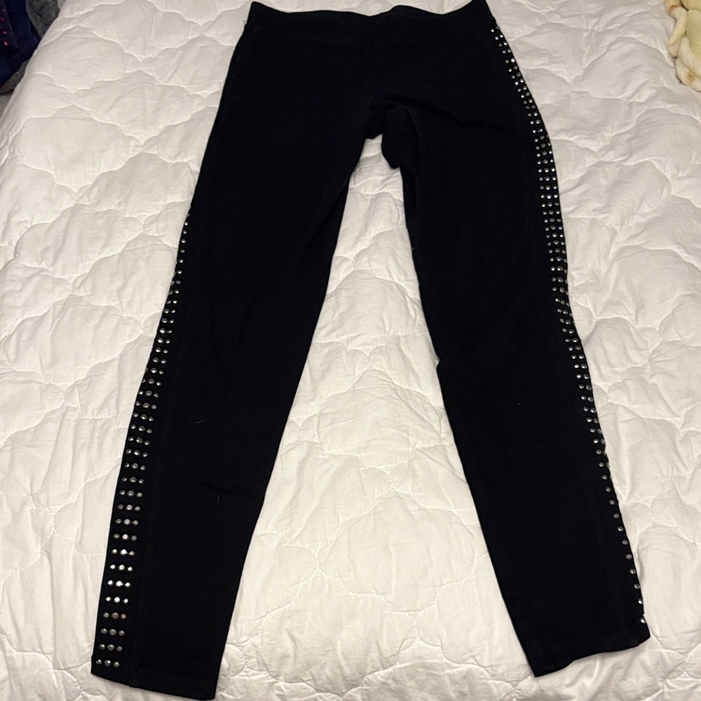 Express Black Leggings with Metallic Details